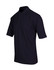A navy blue men's regular pique knit polo shirt with a collar and short sleeves. It has a logo on the chest.