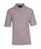 A grey men's regular pique knit polo shirt with a collar and short sleeves, featuring a logo on the chest.