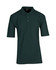 A dark green men's regular pique knit polo shirt with a collar and short sleeves, featuring a logo.