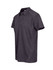 A men's unisex polo shirt in dark grey with a subtle logo and short sleeves.