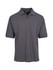 A men's polo shirt in dark grey, featuring a collar and short sleeves. The shirt has a small logo.