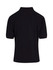 A black men's cotton pigment dyed polo shirt featuring a classic collar and short sleeves, with a logo on the side.