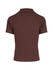 A brown women's cotton polo shirt featuring a classic collar and short sleeves. It has a logo on the back.