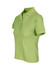 A women's cotton pigment dyed polo shirt in green with a collar and short sleeves, featuring a logo.