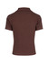 A Women's cotton polo shirt in dark brown with a collar and short sleeves. It features a logo.
