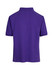A purple men's cotton pique knit polo shirt featuring a collar and short sleeves, with a logo on the front.