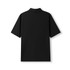 A black men's cotton pique knit polo shirt featuring a classic design and a logo on the back.
