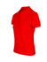 A red women's 100% cotton pique knit polo shirt featuring a collar and short sleeves, with a small logo.