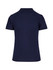 A navy women's 100% cotton pique knit polo shirt with short sleeves and a collar. Features a logo on the front.