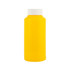 A drink bottle in a vibrant yellow color with a white screw-on lid.