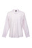 A button-up shirt in light pink, featuring long sleeves and a pocket. It has a logo on the collar.