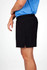 Men's FLEX shorts in black with a 4-way stretch, featuring an elastic waistband and side slits for added mobility.