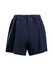 Men's FLEX shorts in navy blue with an elastic waistband and a small zipper pocket, featuring a logo.