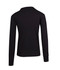 A black long-sleeve T-shirt displayed from the back, featuring a simple design and cuffed sleeves.