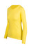A women's long sleeve T-shirt in a bright yellow colour, featuring a fitted design and a crew neck.