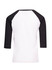 A black and white kids' 3/4 raglan sleeve T-shirt with a plain design and no visible logos.
