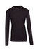 A black long sleeve T-shirt for men or unisex with a round neckline and a logo.