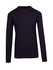 A navy long sleeve T-shirt featuring a crew neck and straight hem, with a small logo on the design.