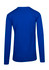 A unisex long sleeve T-shirt in a vibrant blue colour, featuring a plain design on the back.
