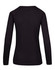 A black long sleeve T-shirt with a fitted design and raglan sleeves. The back view shows a smooth fabric finish.
