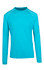A long sleeve t-shirt in heather blue with a simple design and a logo on the front.