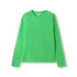 A green long sleeve T-shirt with a crew neckline and raglan sleeves, featuring a logo on one side.