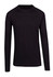 A black long sleeve T-shirt with a crew neckline and raglan sleeves, featuring a logo.