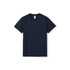 A navy blue children's T-shirt with a round neckline and short sleeves. It features a brand logo.