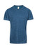A short-sleeved kid's T-shirt in a blue marl pattern, made of 100% polyester, featuring a small logo.