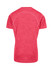 A red polyester T-shirt with a simple design and a logo on the back. Ideal for kids' casual wear.