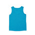 A blue kids' singlet made from 100% polyester, featuring a simple design and no visible logos.