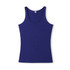 A women's singlet in a rich blue colour, featuring a classic sleeveless design and a logo on the label.