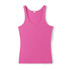 A bright pink women's singlet with a scoop neckline and a fitted design. It features a small logo.