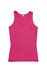 A pink women's singlet with a classic tank top design and a label at the neckline.