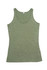 An olive green women's singlet with a fitted design and a rounded neckline, featuring a brand logo.