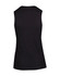 A black sleeveless women's tee from the Greatness Range, featuring a fitted silhouette and a plain back design.