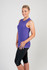 A sleeveless women's tee from the Greatness Range in red, featuring a fitted design and a logo.