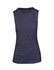 A women's sleeveless tee in dark heather grey with a fitted design and round neckline. It features a logo.