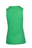 A sleeveless tee in a vibrant green hue, featuring a simple design and a logo at the back.