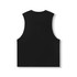A black sleeveless tee from the Greatness Range, featuring a simple design and a logo.