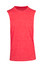 A sleeveless tee in heather red, featuring a round neck and a lightweight design. Includes a logo.