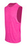 A sleeveless tee in heather pink, featuring a simple design and a logo. Perfect for casual wear or workouts.