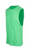 A sleeveless green tee from the Greatness Range with a simple design and a logo on it.