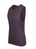A women's sleeveless tank in dark grey with a fitted design and a subtle logo.