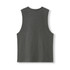 A grey unisex combed cotton tank top with a sleeveless design and a plain back.