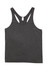 A grey men's T-back singlet with a racerback design and a logo present.