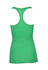 A green women's athletic T-back singlet featuring a fitted design and a logo.