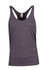 A grey athletic T-back singlet with a relaxed fit and a logo. Suitable for sports and casual wear.