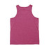 A maroon singlet made of 100% polyester with a smooth back design and a branding logo.