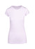 A women's athletic t-shirt in white, featuring a fitted design and short sleeves, with a logo on the front.
